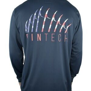 FinTech Men’s Long Sleeve UV Performance Shirt Navy Blue Size XXL GUC